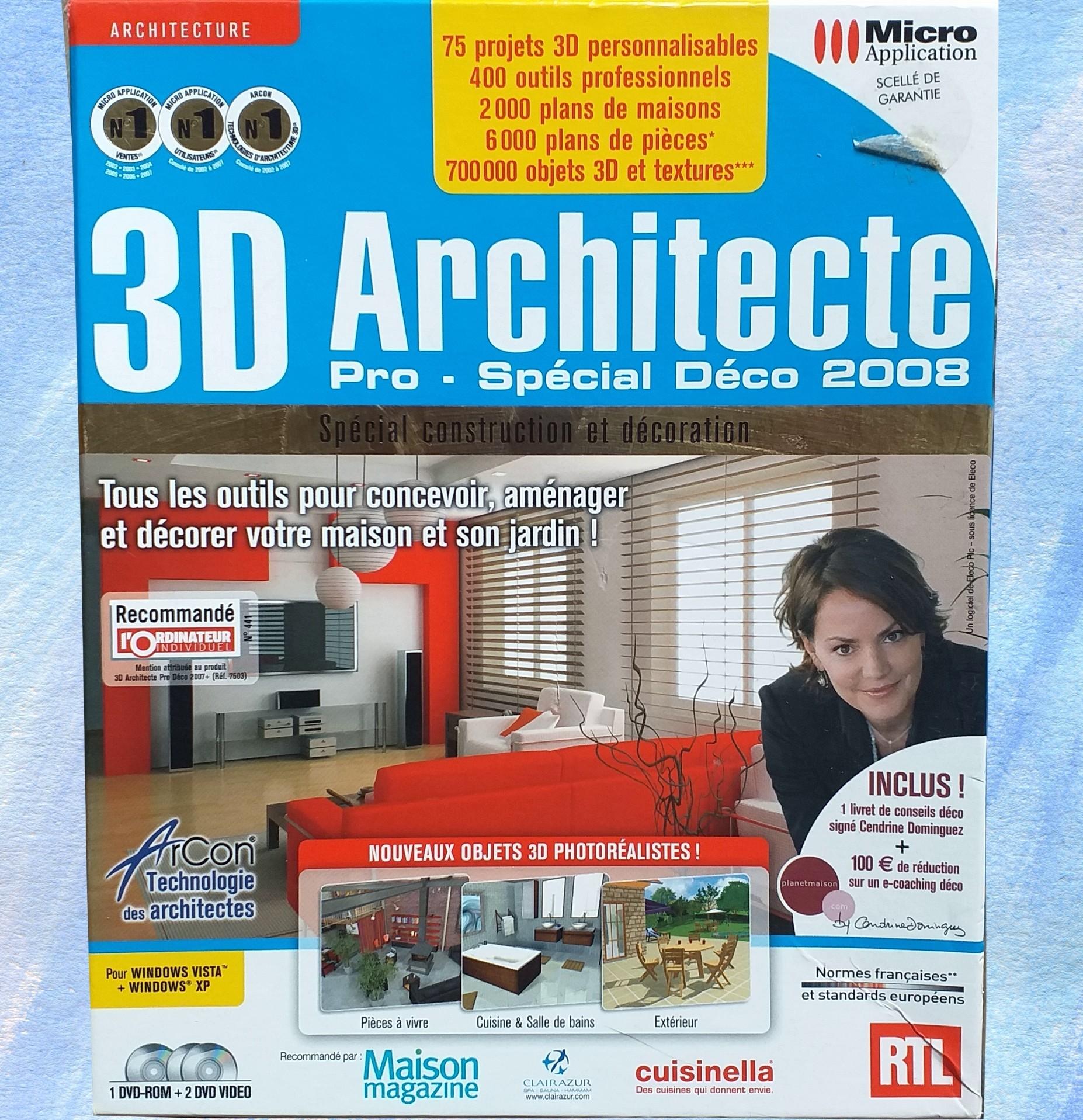3D ARCHITECTE PRO 2008  (avec CD et guide fourni)